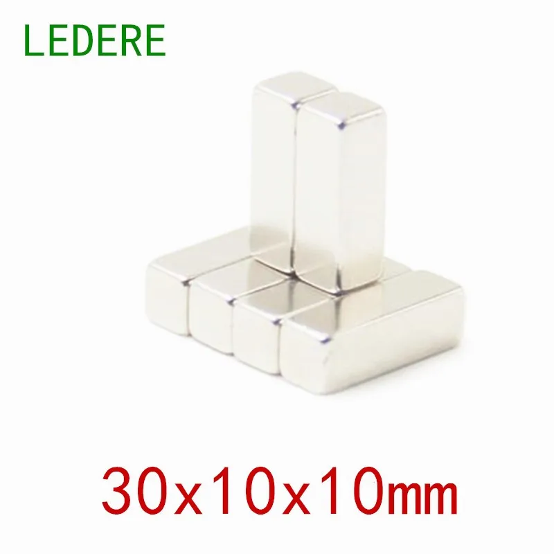 

LEDERE 2/5pcs Magnet 30x10x10 Super Strong Cuboid Block Magnet Rare Earth Neodymium N50 30 x 10 x 10 mm 30*10*10MM 30*10*10mm