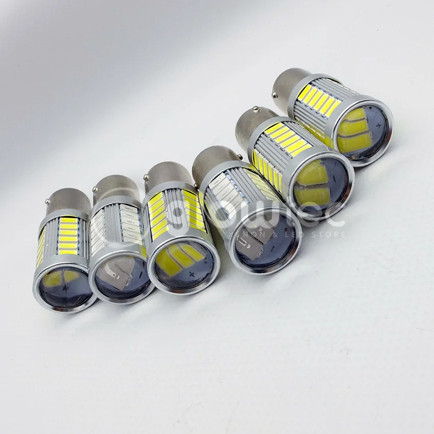 GLOWTEC 4 шт. BA15S BA15D P21W 33smd 5063 S25 1156 Автомобильная грузовая лампа заднего противотуманного фонаря на светодиоде для резервного копирования парковки стоп-сигнала.