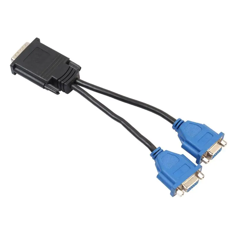 Высококачественный новый DMS59 DVI штекер 2 x VGA Женский DMS 59 Pin видео разделитель