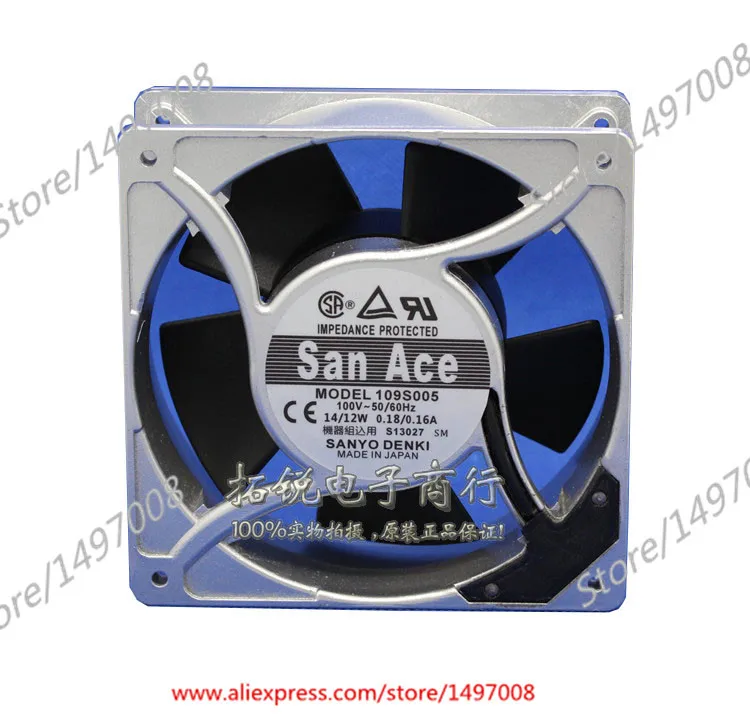 Sanyo Denki 109S005 AC 100V 14W/12W 120x120x38mm вентилятор охлаждения сервера|square fan|server fanfan server |