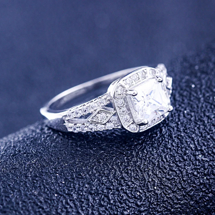 TONGLiN Female Ring 925 Sterling Silver Statement Square Stone Finger Women Wedding Engagement Party Jewelry Size 4-11 | Украшения и