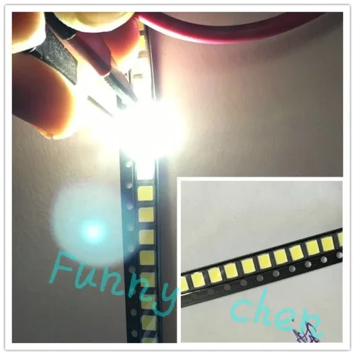 1000 шт./лот 0 2 Вт SMD 2835 LED Lamp Bead 21 25 лм White 3528 холодные белые бусины Chip DC3.0 3.4V Бесплатная