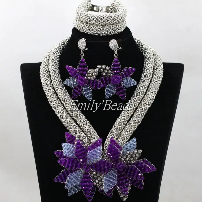 2016 стильный комплект ювелирных изделий из африканских хрустальных бусин