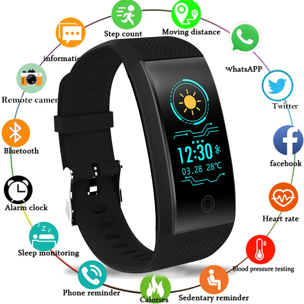 Bluetooth Смарт часы для женщин и мужчин цифровой браслет Умные фитнес трекер