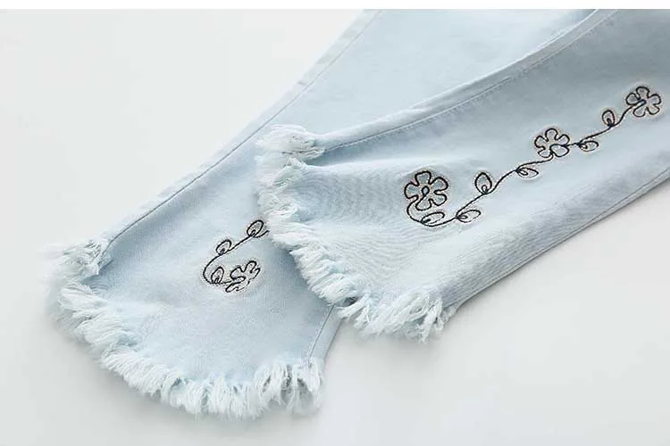 New Cute flower Pattern toddler Kids Jeans spring Autumn Lovely High Quality Children Pants Casual pretty Baby Girls 2-12Y |