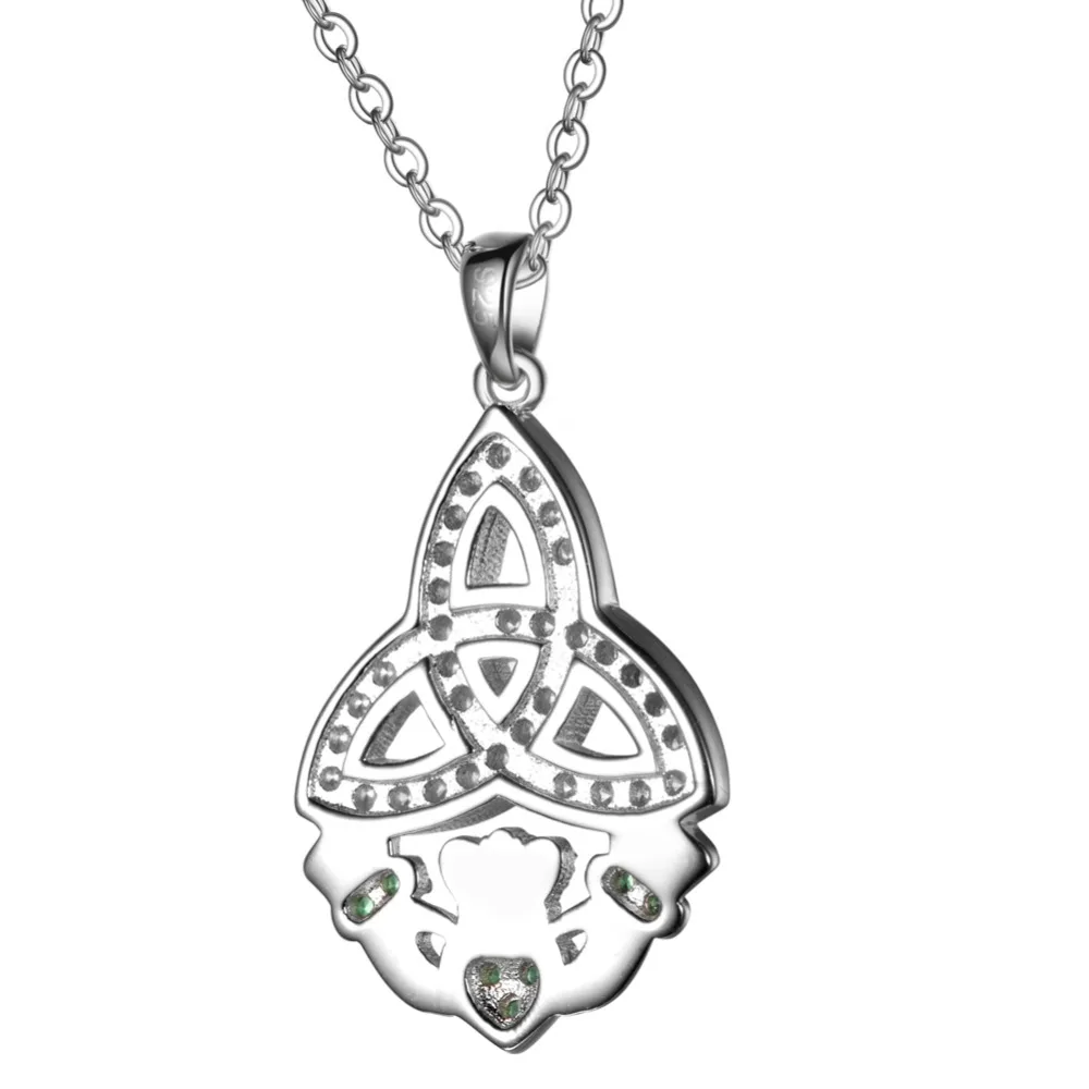 925 Sterling Silver Jewelry Green Cubic Zirconia Irish Keltic Knot Claddagh Women Wedding Pendant Necklaces 6pcs Lots Wholesale
925 Sterling Silver Jewelry Green Cubic Zirconia Irish Keltic Knot Claddagh Women Wedding Pendant Necklaces 6pcs Lots Wholesale