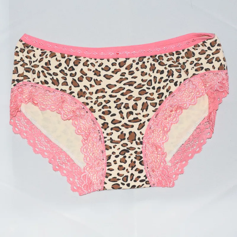 5 шт./лот Новые Женщины Девушки Симпатичные Сексуальная Leopard Кружева Underwear Трусики
