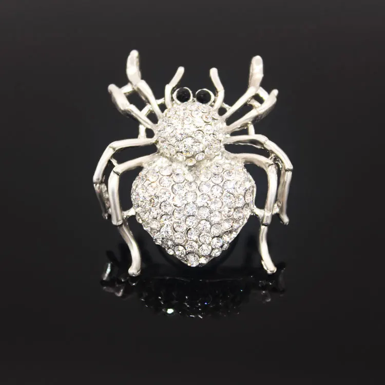 Кольцо с пауком из натурального кристалла античным покрытием бесплатная