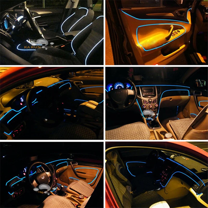Неоновый RGB светодиодный светильник для салона автомобиля украшение атмосферы 6
