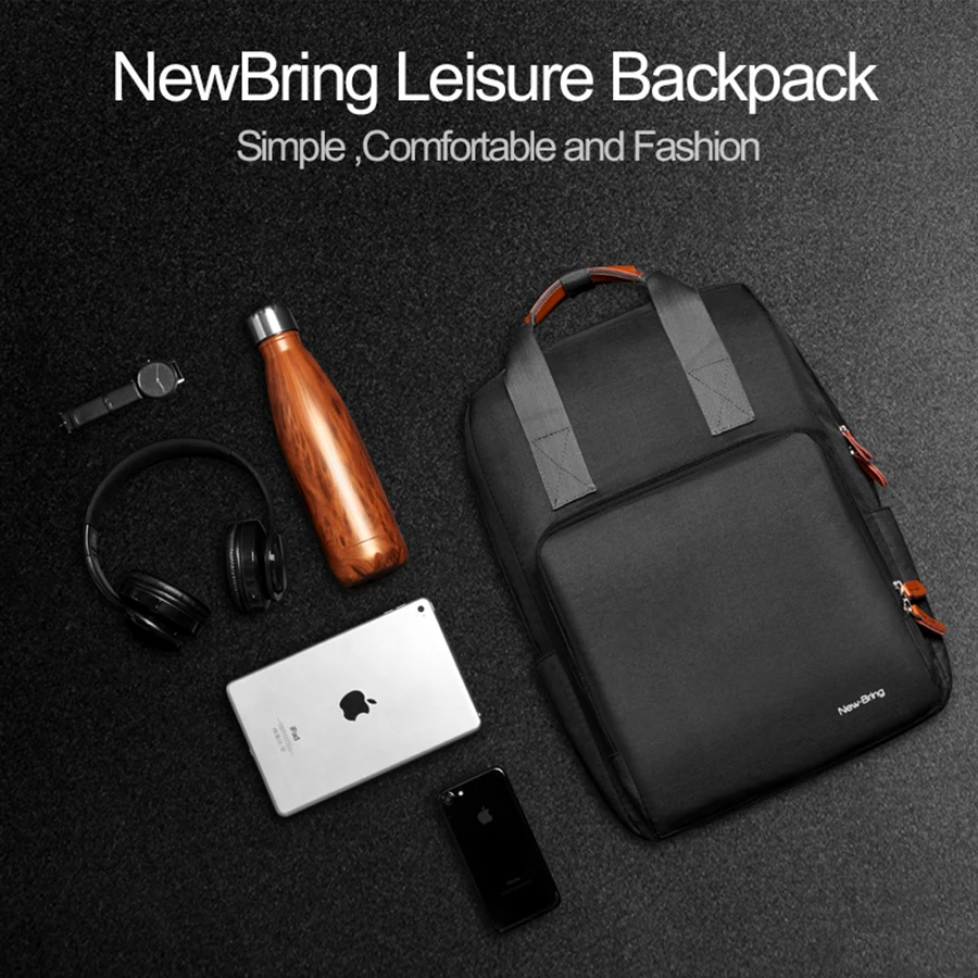 NewBring повседневный рюкзак для ноутбука легкий классический Школьный водостойкий