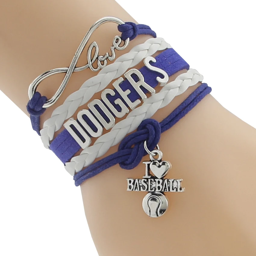 Браслет для спортивной команды Infinity Love DODGERS|team bracelet|friendship braceletsbracelet custom |