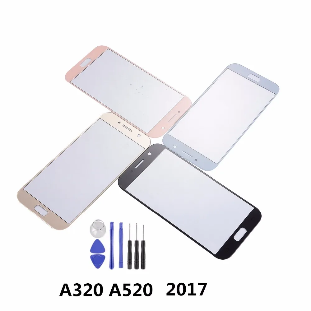 ЖК дисплей для Samsung A3 A5 2017 A320 A520 сенсорная панель стеклянная крышка замена с клеем