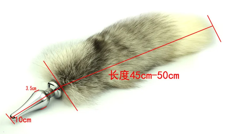 Exotic Accessories Real Fox Tail Anal Butt Plug Metal Anus Beads Stimulation Sex Products Adult Games Flirting Toys For Women |