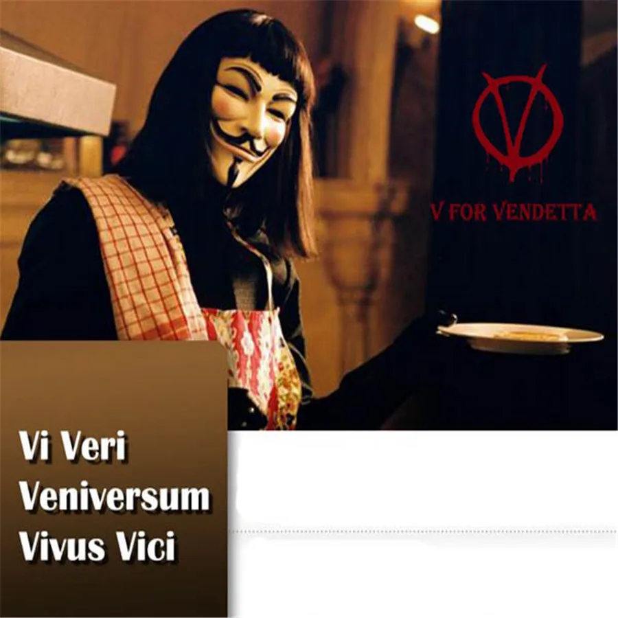 Маскарадная маска для лица на Хэллоуин V Vendetta Fawkes нарядное платье вечеринки хобби