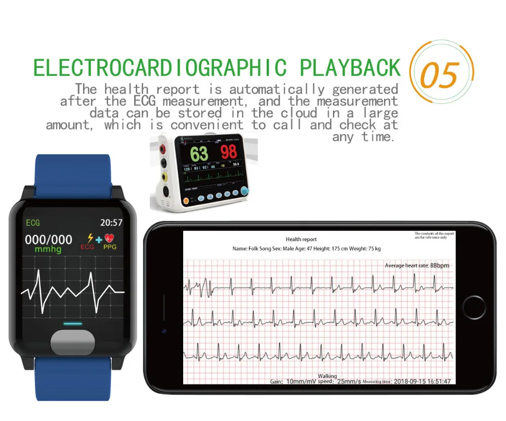 Smart watch E04S heart rate blood pressure oxygen ECG monitoring 1.3&quot color waterproof smart for Android IOS iphone6 7 m3 |