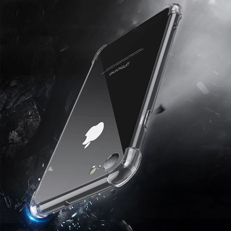Прозрачный чехол для IPhone X XR XSMax Four Airbag 6 S 7 8 Plus P Силиконовый противоударный