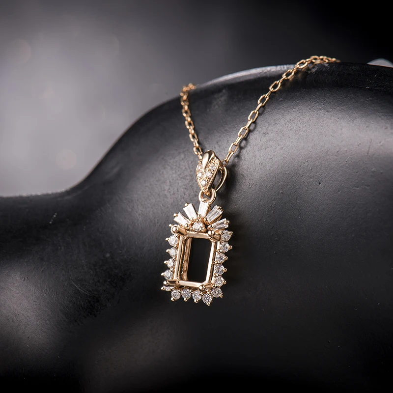 LOVERJEWELRY подвеска с изумрудной огранкой 5x7 мм желтое золото 18 карат 750 пробы на
