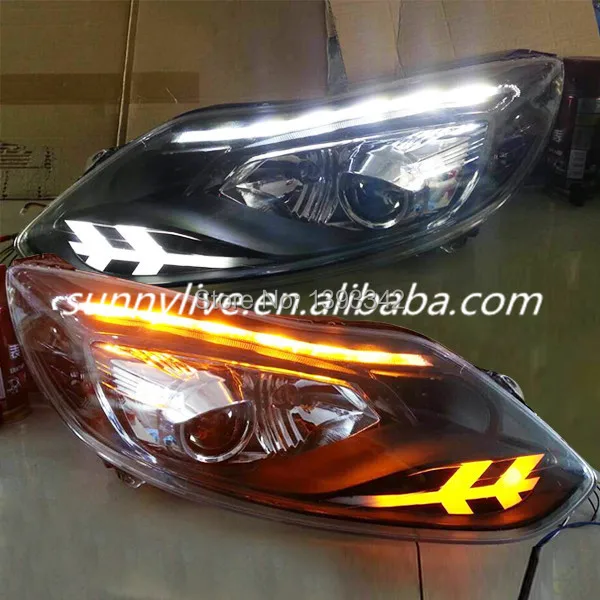 Для FORD 2012 до 2014 год для фокусировки Светодиодные ленты фара JC двойной Цвет с линзы