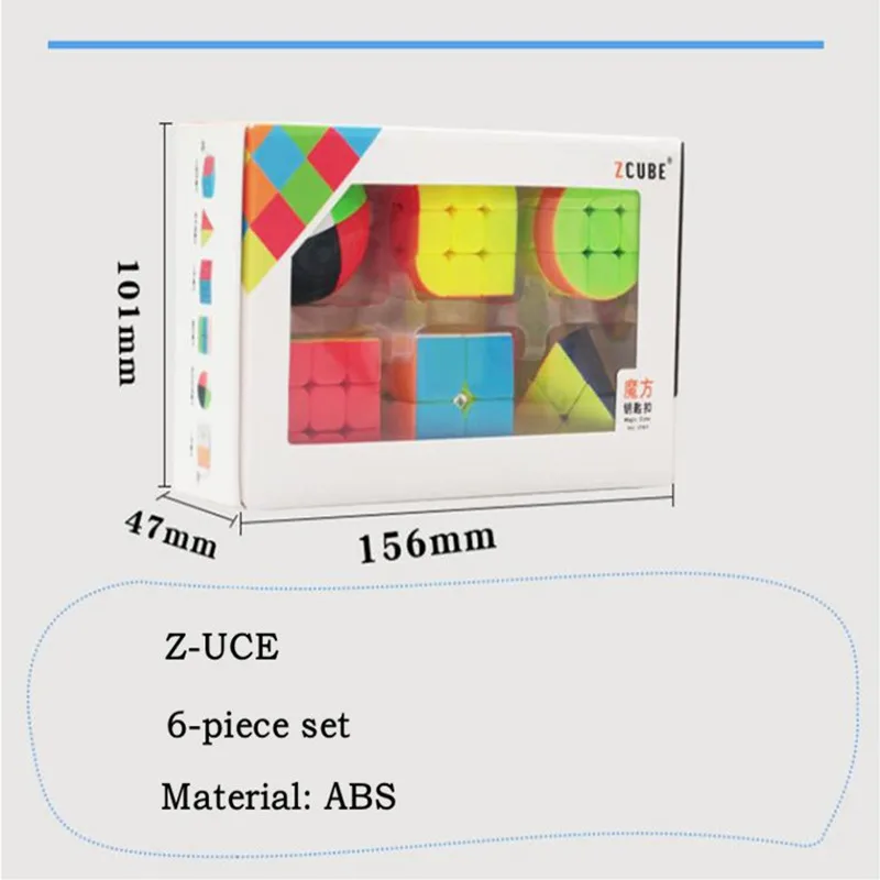 

Zcube Key Buckle Magic Cube 6-piece Set Gift Box Small Cube 30mm Mini- Magic Cube Oxyphylla Educational Toys For Children