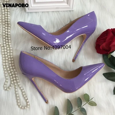 

VINAPOBO Sexy Shoes Pump Super High Heel Genuine Patent Leather Pumps Fashion Party Wedding Shallow Elegant Office Lady Shoes