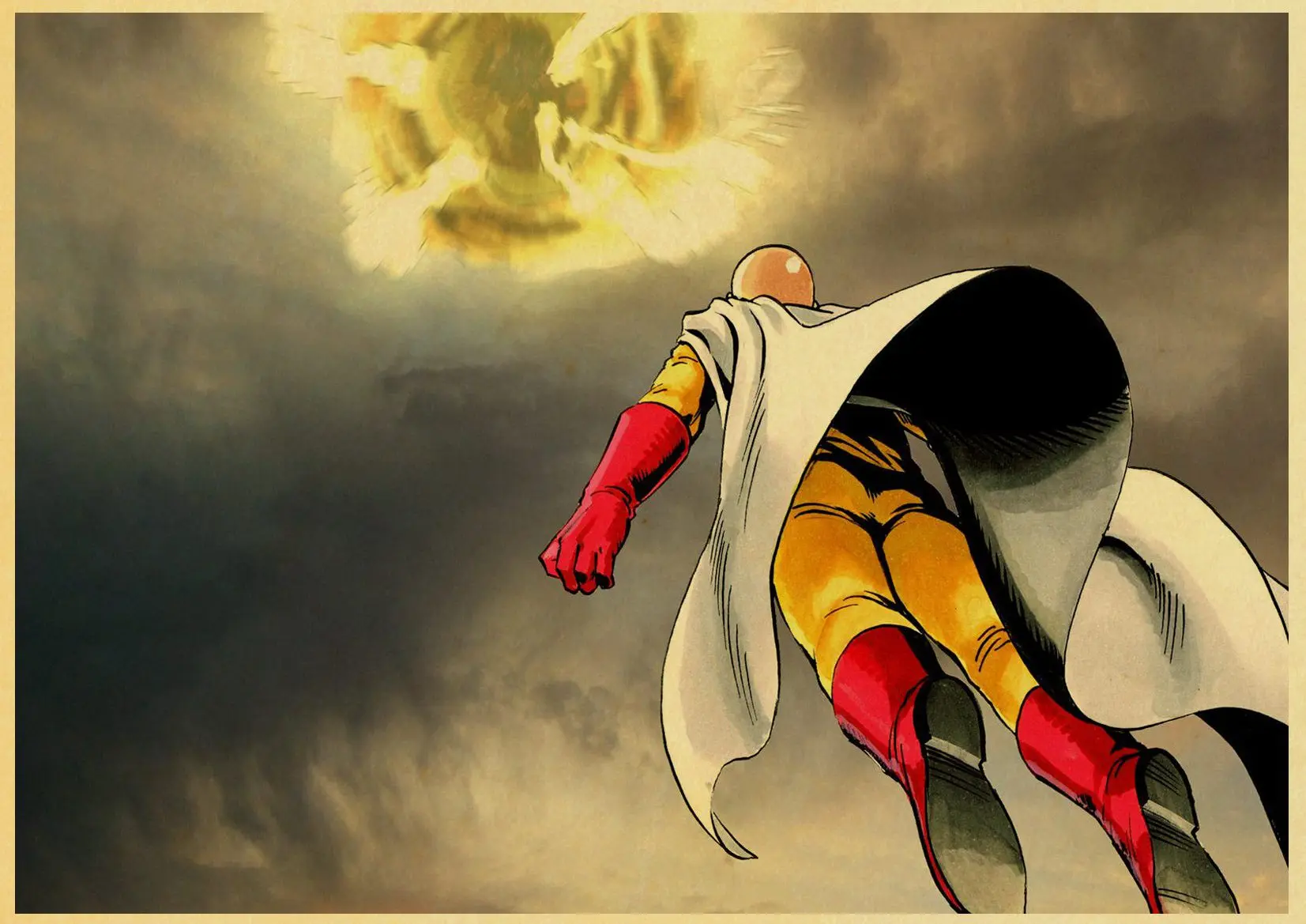One Punch Man комиксы наклейка ретро постер домашний Декор Наклейки на стены крючок