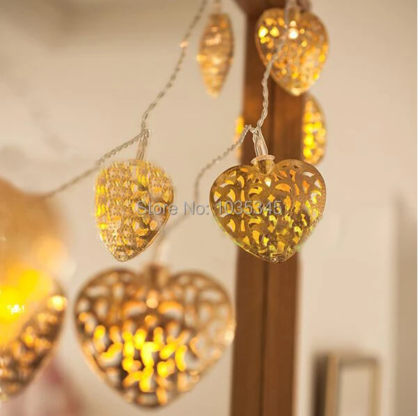 Сказочная светодиодная гирлянда с серебряным сердцем 3 м 20 светодиодов