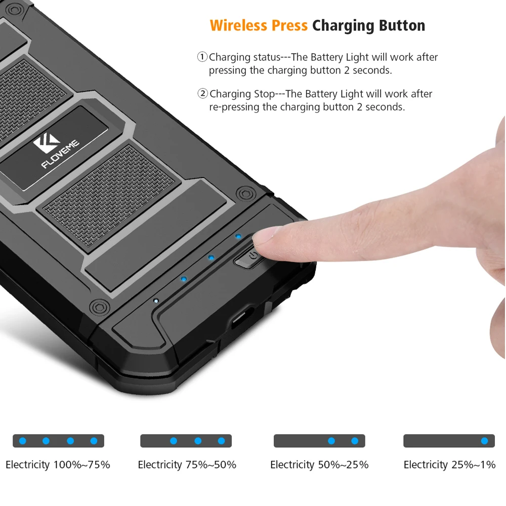 Чехол для телефона FLOVEME Power Bank Armor iPhone 7 8 6 6S Plus чехол зарядного устройства