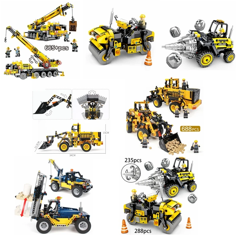 Инженерный бульдозер кран технология грузовик совместимые Legoings строительные
