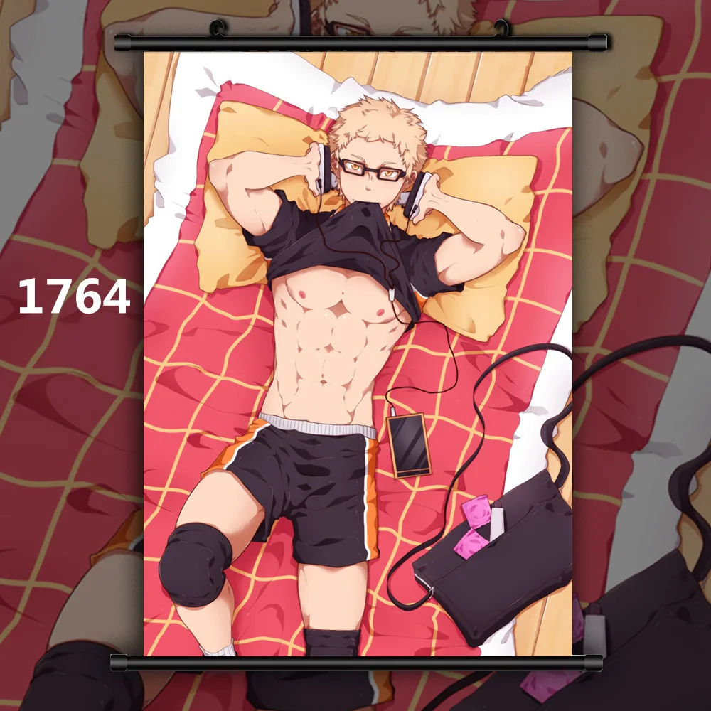 1764 Haikyuu Yaoi Kei Shoyo x Tobio Аниме Манга настенный плакат свиток C - Цвет: 1764