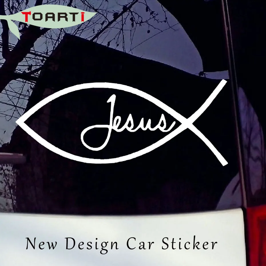 Виниловая наклейка Jesus Fish для стайлинга автомобиля религиозный символ