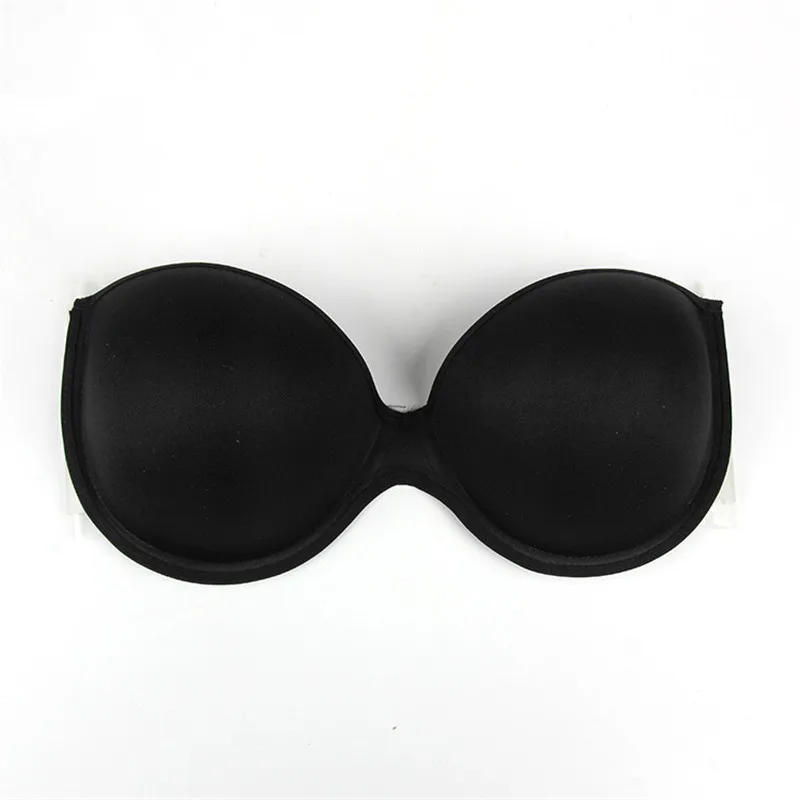 100pcs/Wholesale Bridal Bustier Wireless Invisible Bras Black Backless Strapless Adhesive peas Bra