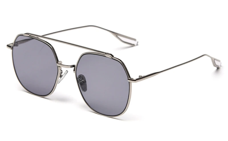 silver with black Peekaboo, корейский стиль, солнцезащитные очки для женщин, прозрачный цвет,, летний подарок, элементы, квадратные солнцезащитные очки для мужчин, металлическая оправа, синий, желтый - Цвет линз: silver with black