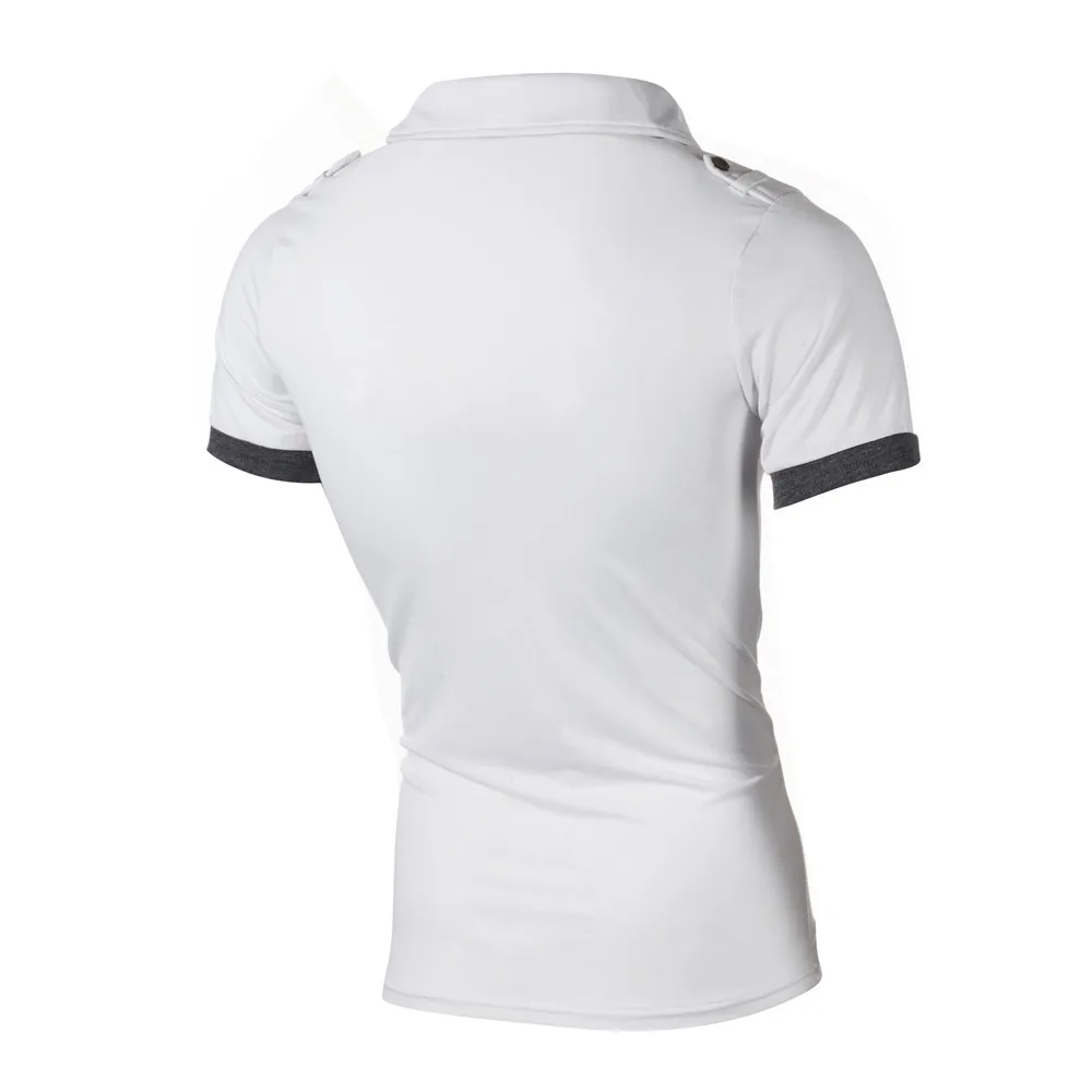 

Fashion personality men's casual Slim short-sleeved letter Polo Shirts Slim lapel tops Casual Button Down Camisa Masculina 6.14
