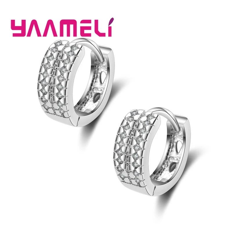

Серьги-кольца женские из серебра 100% пробы с фианитами