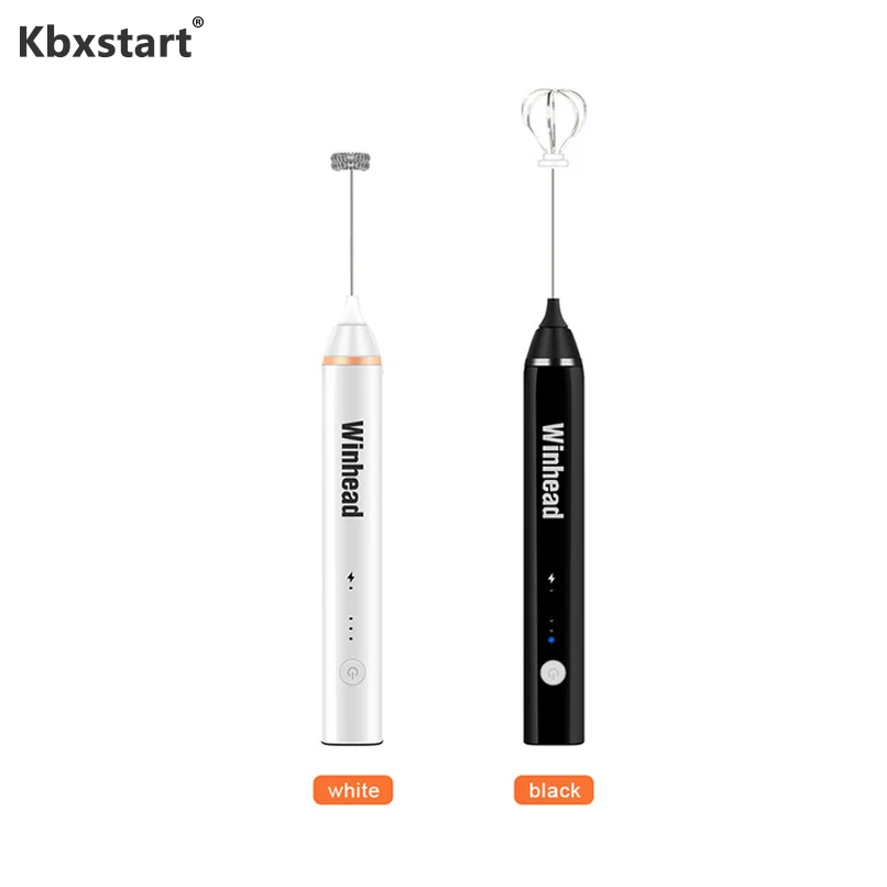 Kbxstart Ручной USB перезаряжаемый портативный Блендер Миксер с 2 венчиком головка