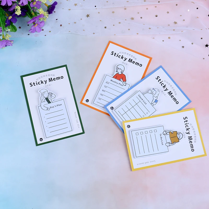 Basic Sticky Notes Notepad School Office Stationery Planner Memo Pad Time Manager 1pc | Канцтовары для офиса и дома