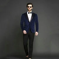 custom made royal blue smoking jacket prom party men suits for wedding man blazer groom tuxedos 2piece coatpants costume homme