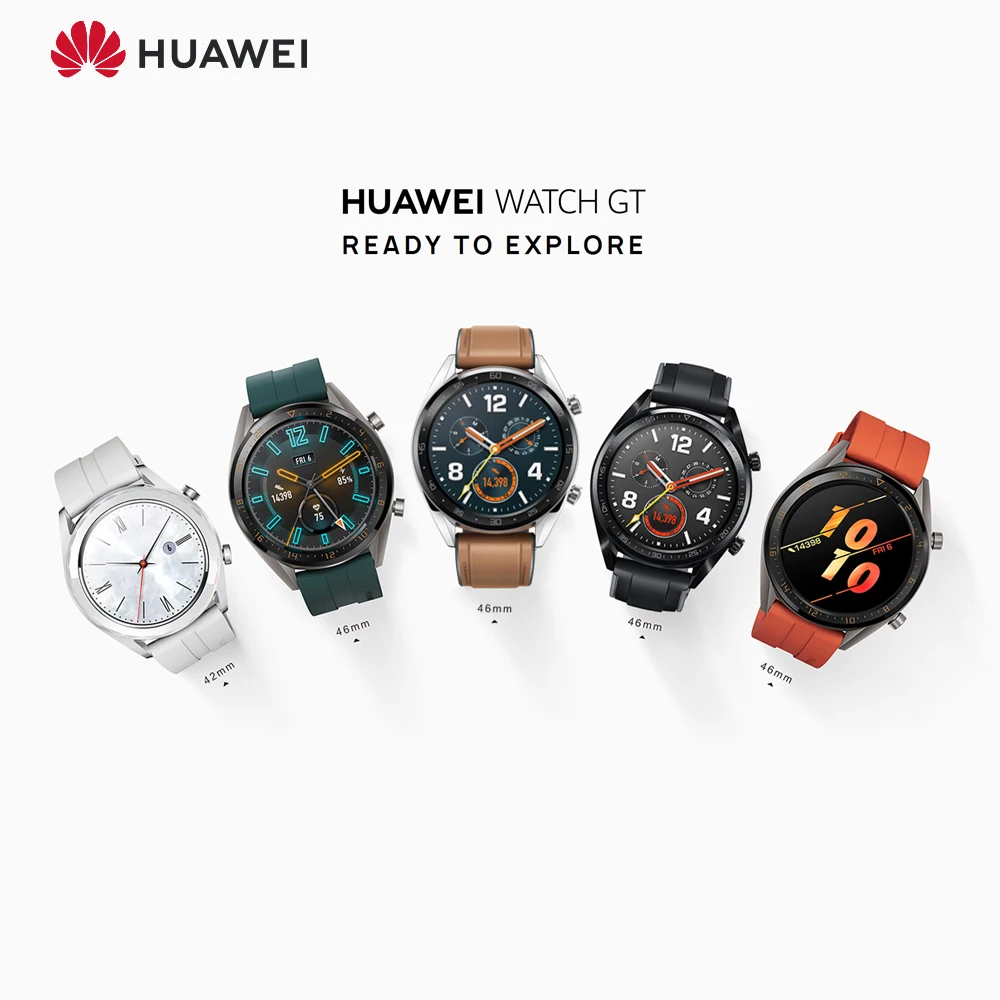 Huawei Watch GT Смарт часы Поддержка gps NFC 14 дней Срок службы батареи 5 атм водонепроницаемый телефонный Звонок трекер сердечного ритма для Android iOS