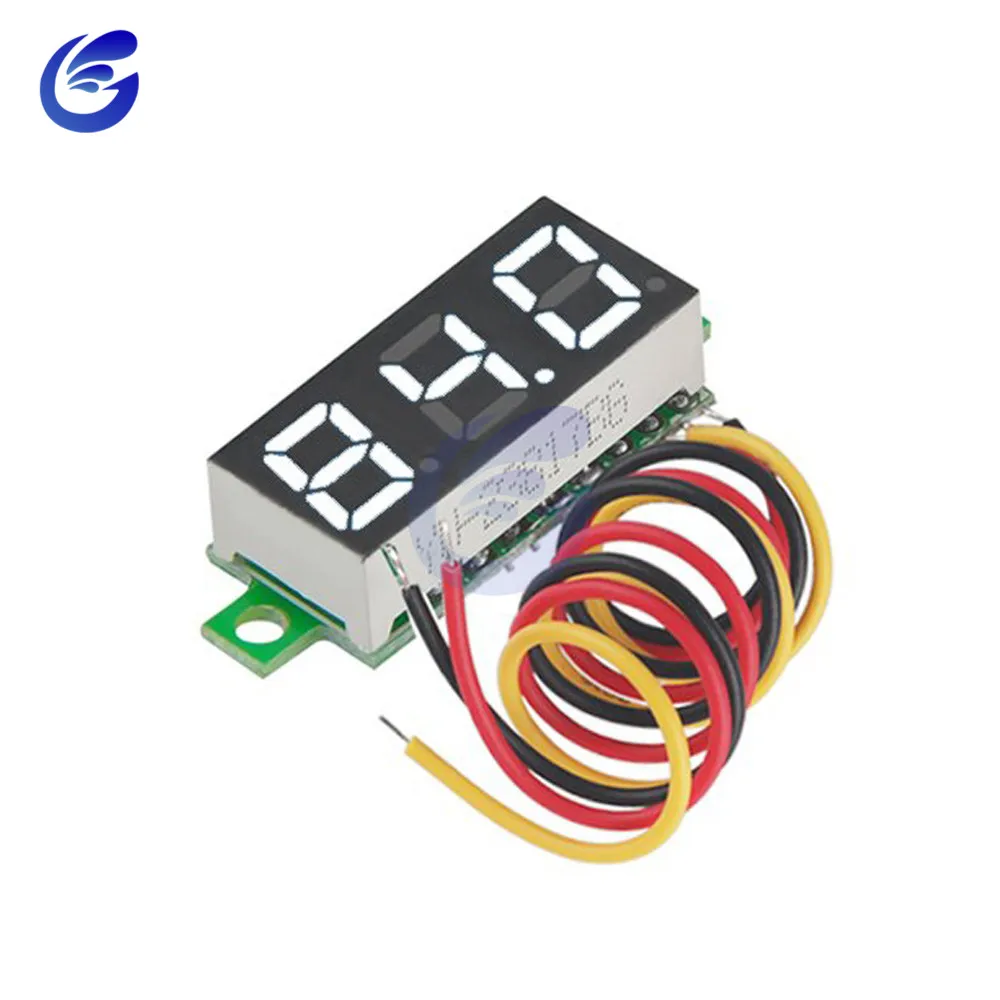 Белый 0,28 дюймов Мини DC 0-100 V 3-проволочный Калибр Напряжение Вольтметр цифровой светодиодный Дисплей цифровой Панель счетчик детектор монитор инструменты - Цвет: Белый