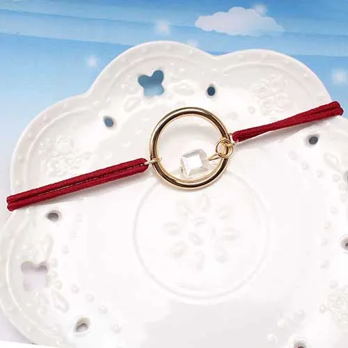 Red M MISM женские модные аксессуары для волос цветок Стразы резиновые ободки Женская резинка для волос эластичная лента для волос для девочек - Окраска металла: Red