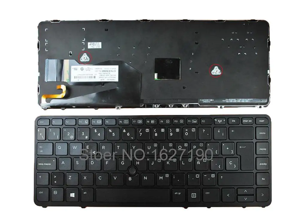 

SP испанская клавиатура для ноутбука HP EliteBook 840 G1 850 G1 черная рамка с подсветкой и точкой Win8, новая клавиатура для ноутбука
