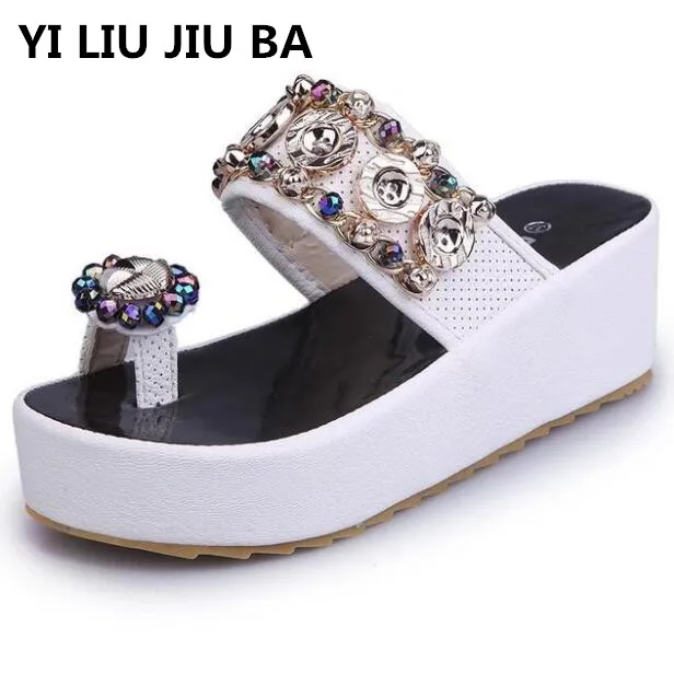 Лидер продаж повседневная Летняя женская обувь замшевые шлепанцы на платформе