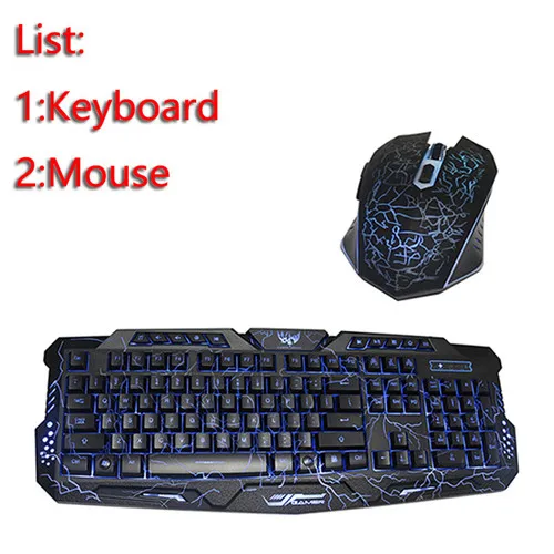 keyboard Mouse Dggr M200 игровая клавиатура на русском и английском, 104 ключ трещины 3-Цвет дыхание подсветкой USB Проводная Цвет Фул игровая клавиатура для портативных ПК - Цвет: keyboard Mouse