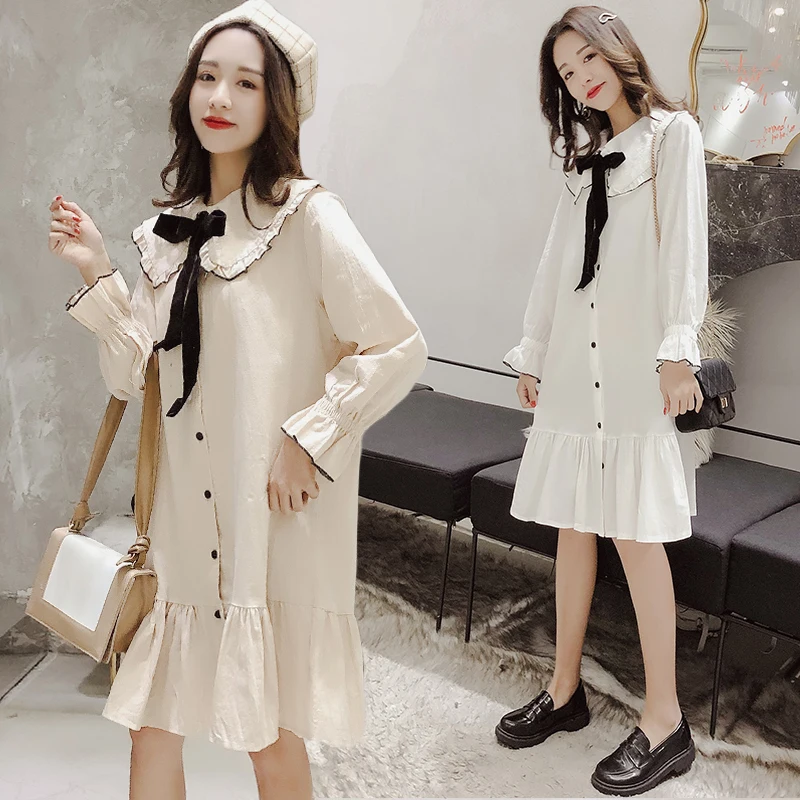 2019 New Arrive Spring Maternity Dress Woman Cute Large Size Dresses Pregnant Casual Clothing MD-00546 | Мать и ребенок