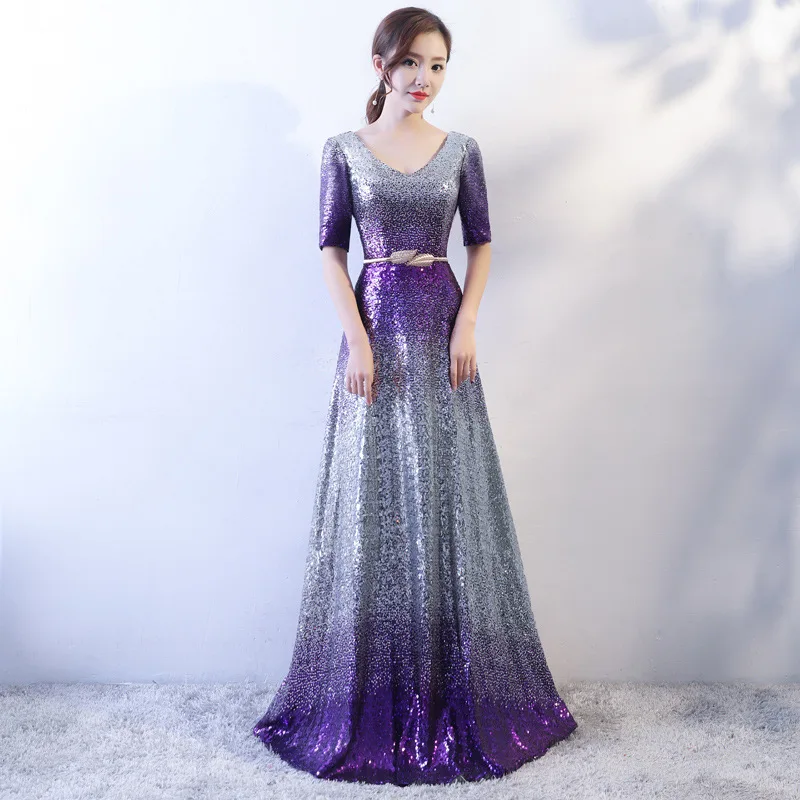 Женское длинное вечернее платье с юбкой годе полурукавом|Платья на выпускной| |