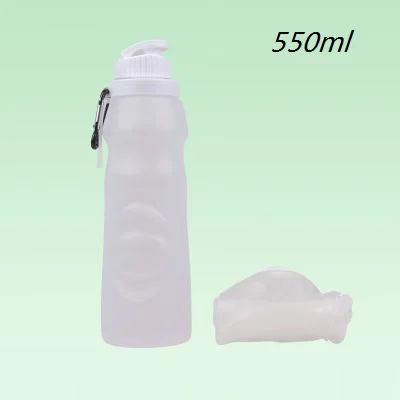 WHITE(550ml) Модные силиконовые для путешествий складной с кнопкой пыле Открытый кофе Aviod осень Выдвижной Телескопический посуда для напитков - Цвет: WHITE(550ml)
