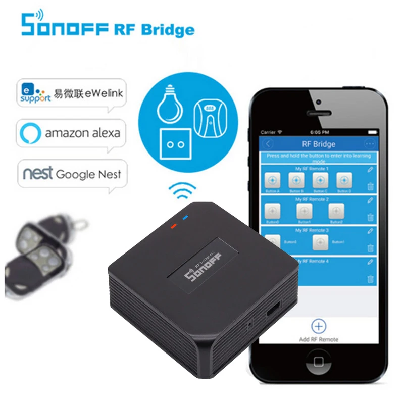 Модуль Автоматизации умного дома Sonoff RF Brigde 433 МГц пульт дистанционного