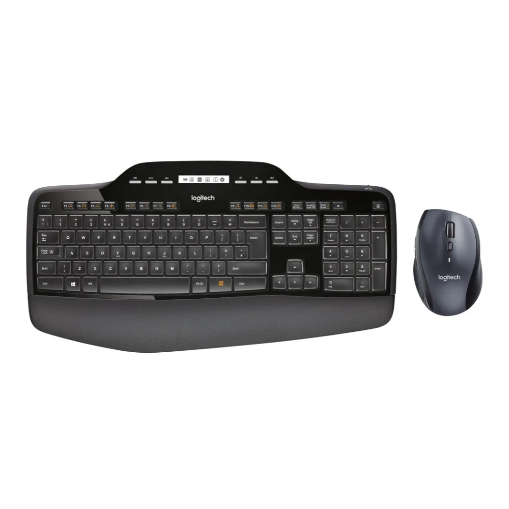 Logitech MK710 стандартная клавиатура беспроводная РЧ QWERTY черный мышь в