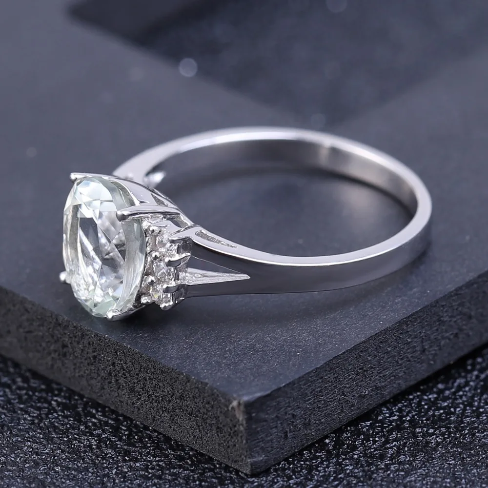GEM'S BALLET 1.78Ct овальное простое натуральное зеленое кольцо с аметистом 925 пробы серебряным драгоценным камнем обручальное кольцо для женщин хорошее ювелирное изделие