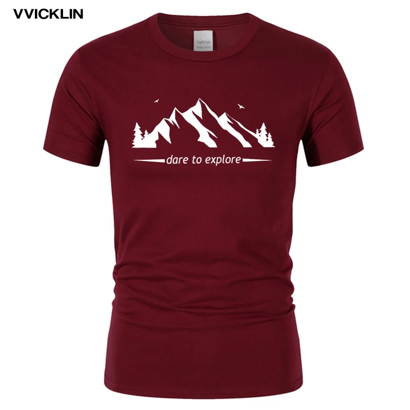 Dare To Explore ore Mountain Футболка модная забавная футболка с короткими рукавами из 100%